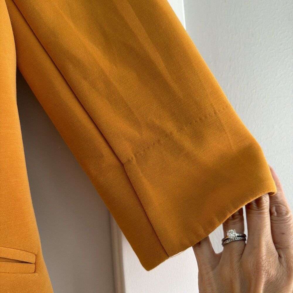 Skies Are Blue Mustard Yellow Open Front Blazer - Size L - Picture 7 of 9